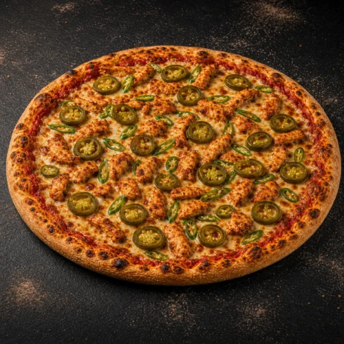 Mexican Pizza — Spicy Chicken, Jalapeños & Green Chillies