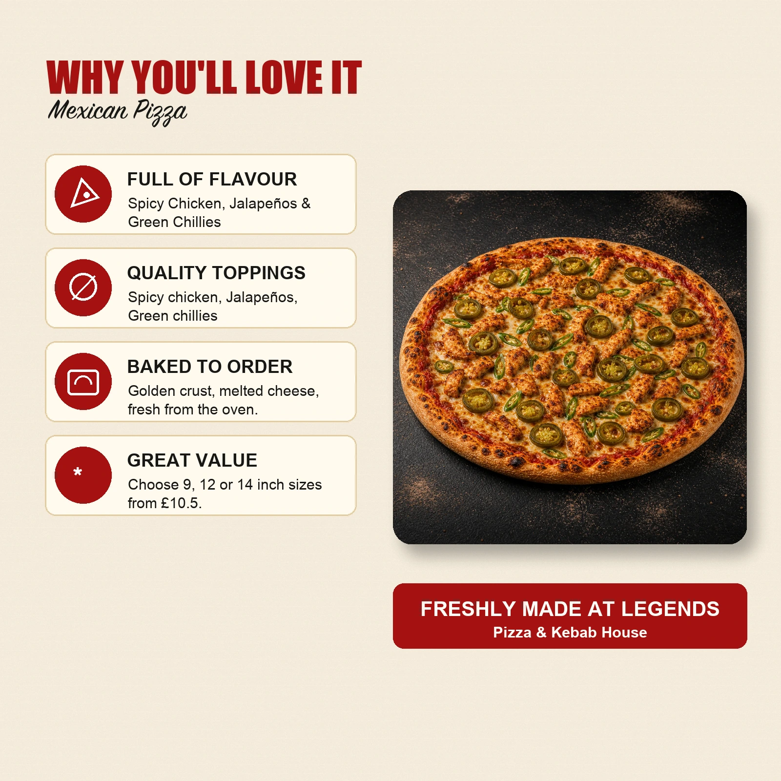 Mexican Pizza — Spicy Chicken, Jalapeños & Green Chillies - Image 4