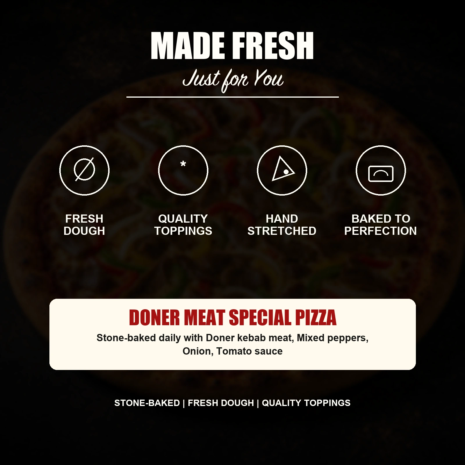 Doner Meat Special Pizza — Doner Meat, Peppers & Onion - Image 5