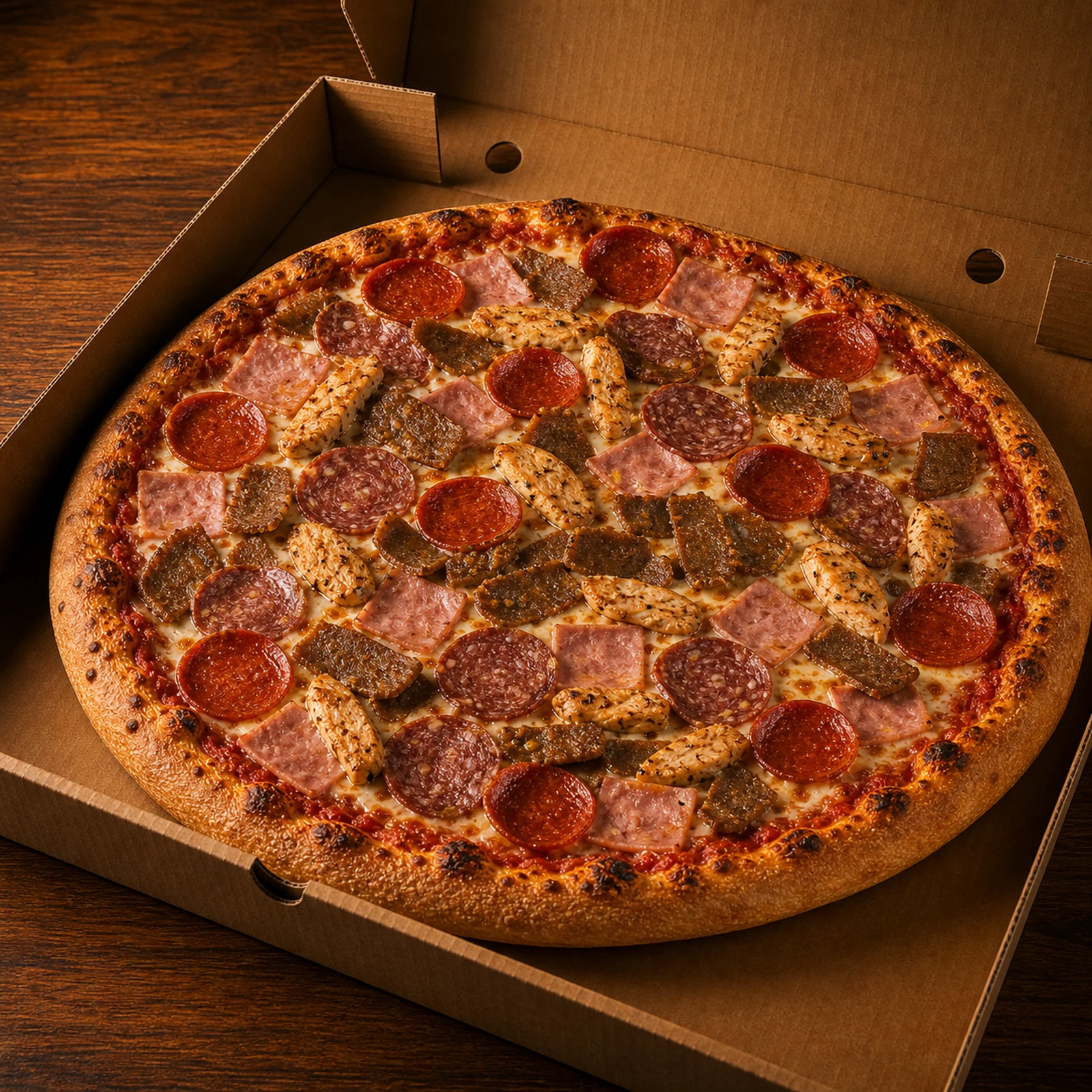 Meat Feast Pizza — Turkey Ham, Chicken, Salami, Pepperoni & Kebab Meat - Image 6