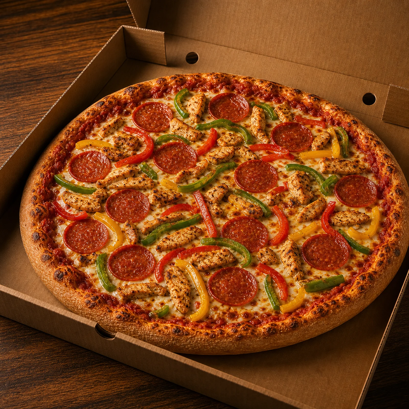 Sizzler Pizza — Spicy Chicken, Pepperoni, Peppers & Chilli - Image 6