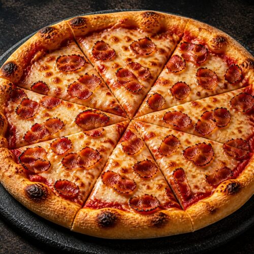 Bacon Pizza — Cheese, Tomato & Bacon