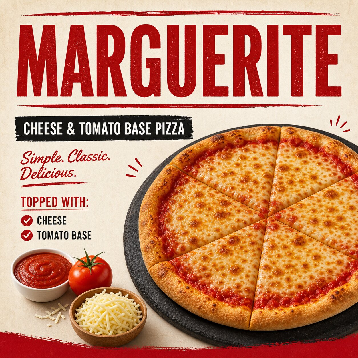 Margherita Pizza — Cheese & Tomato - Image 2