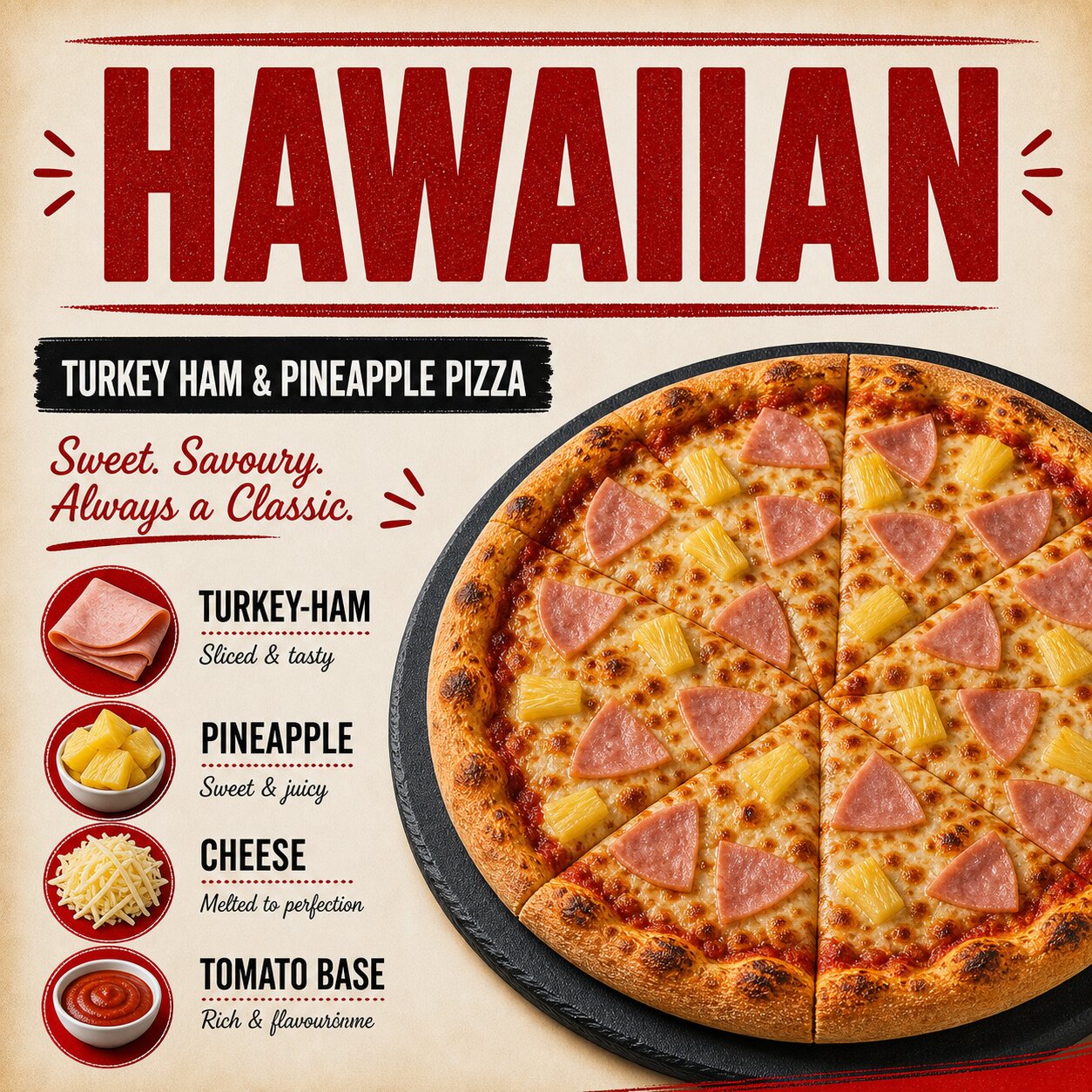 Hawaiian Pizza — Turkey Ham & Pineapple - Image 2
