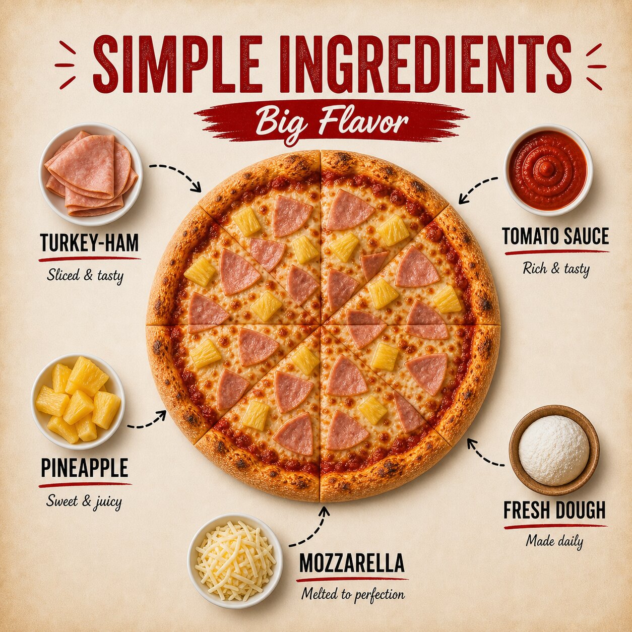 Hawaiian Pizza — Turkey Ham & Pineapple - Image 3