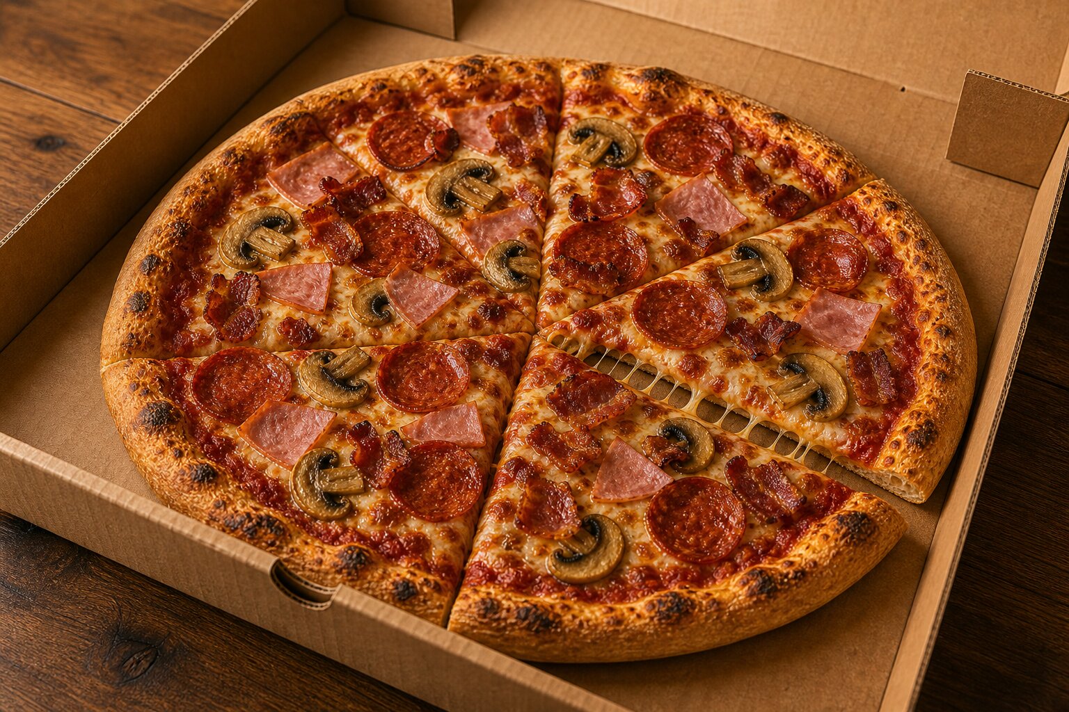New Yorker Pizza — Ham, Bacon, Pepperoni & Mushroom - Image 5