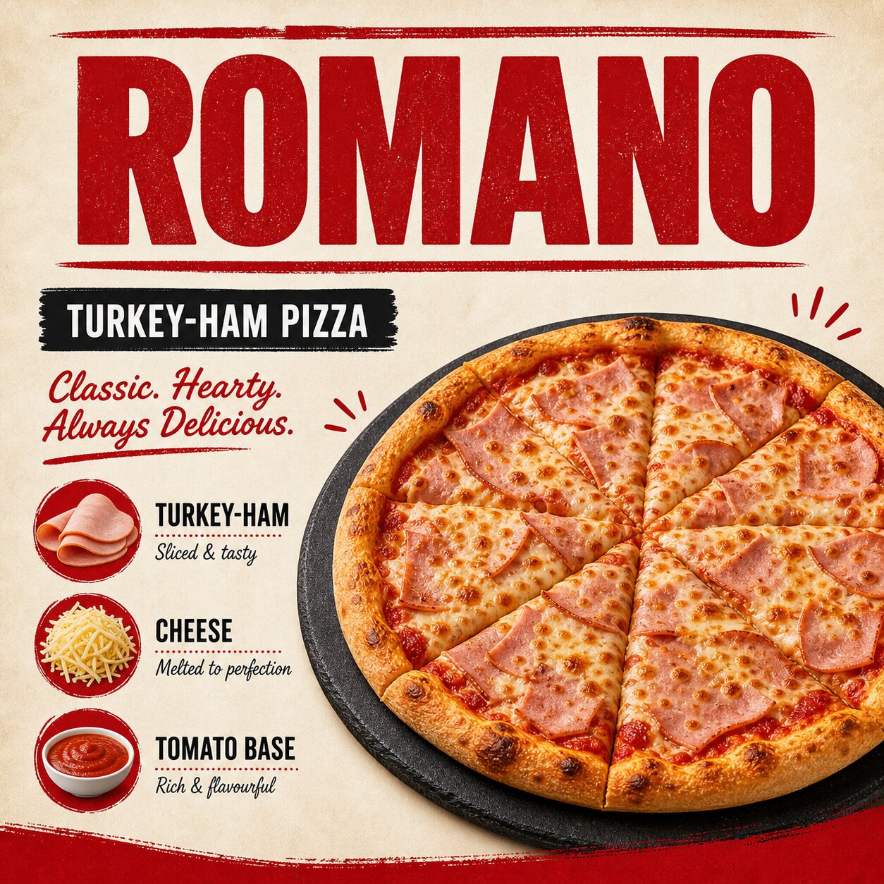 Romano Pizza — Turkey Ham Pizza - Image 2