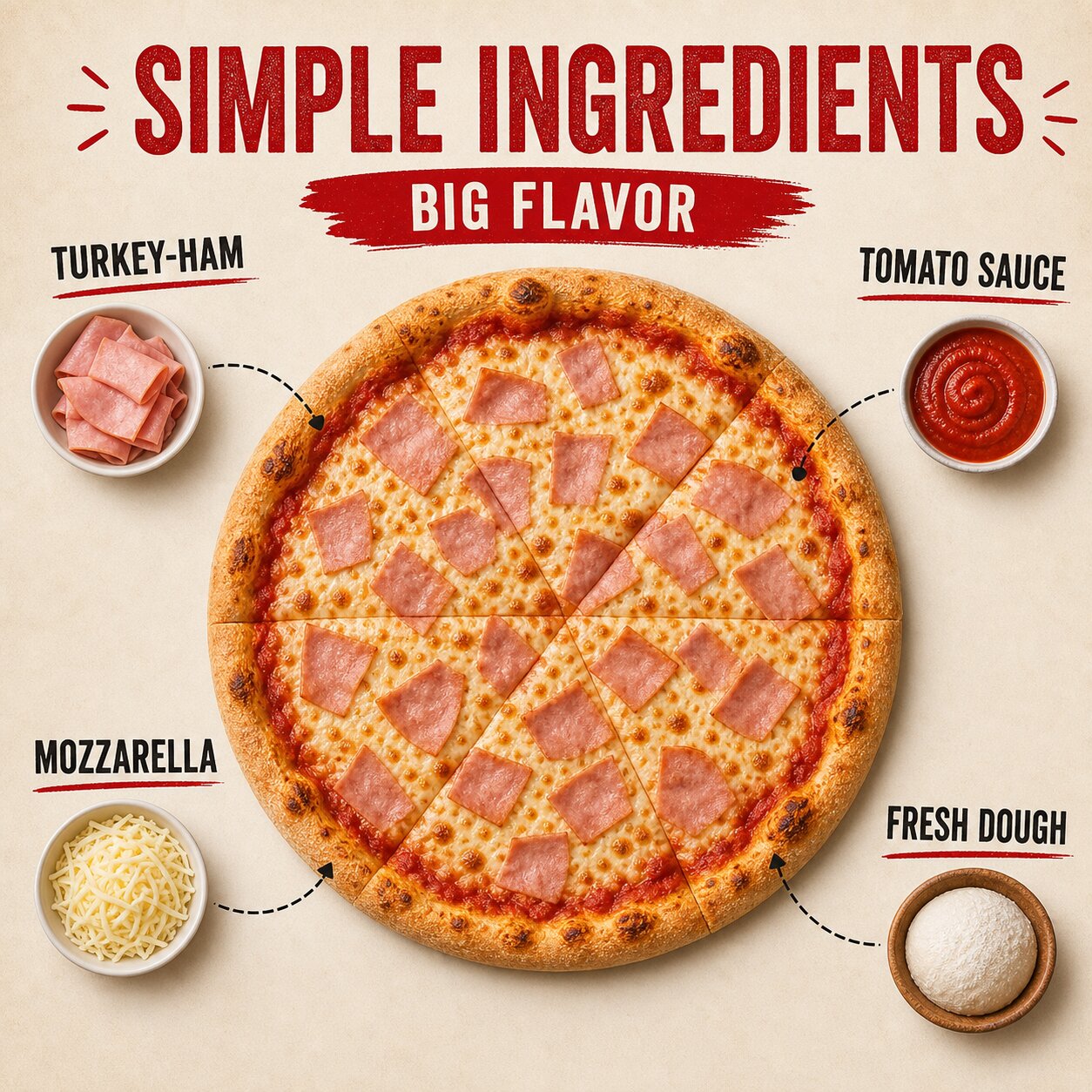 Romano Pizza — Turkey Ham Pizza - Image 3