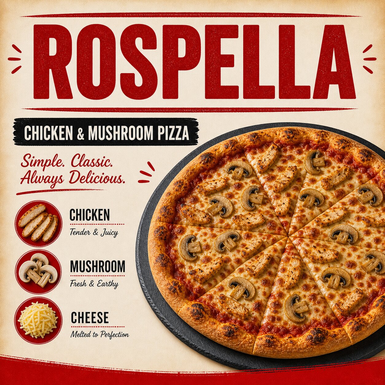 Rospella Pizza — Chicken & Mushroom - Image 2