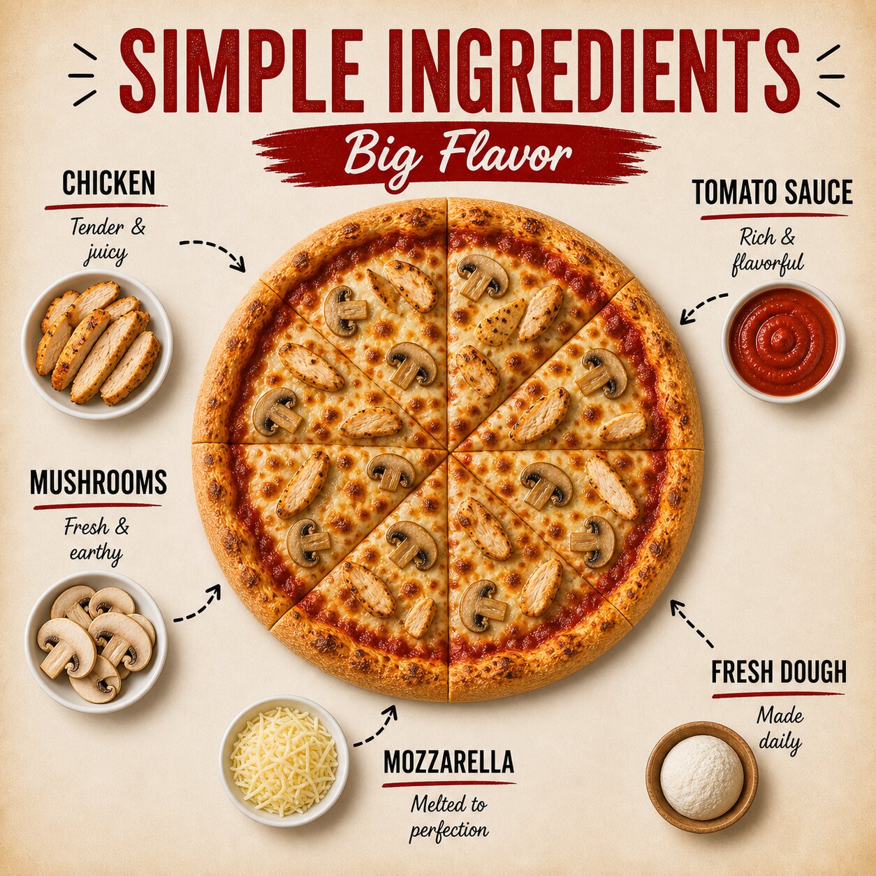 Rospella Pizza — Chicken & Mushroom - Image 3